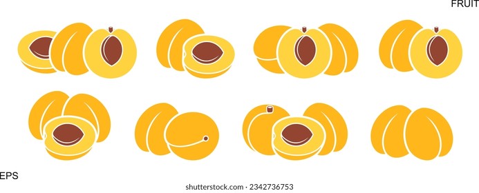 Apricot logo. Isolated apricot on white background