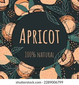 Apricot. Logo template. Juice or jam branding logotype.