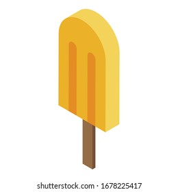 Icono de la paleta de albaricoque. Isométrico del icono vectorial de ácaros para el diseño web aislado en fondo blanco