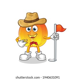 vector de exploración de albaricoque. personaje de caricatura