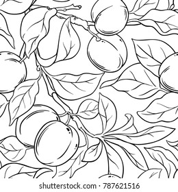 apricot seamless pattern