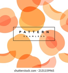 Apricot seamless pattern. Fruit background. Transparent fruits and frame with text is on separate layer. Label and packaging simple design.