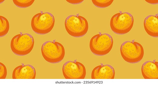 Apricot seamless pattern. Vector Hand drawn abstract fruits print background. Summer fruits background.  Template for textile, fashion, print, surface design, paper, cover, fabric