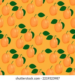 albaricoque, patrón sin soldadura, ilustración vectorial