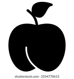 Apricot silhouette vector isolated on a white background.
