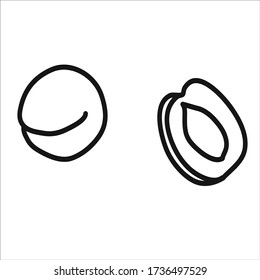 
Apricot simple hand draw vector icon