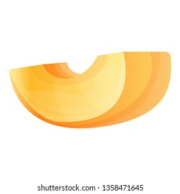 Apricot slice icon. Cartoon of apricot slice vector icon for web design isolated on white background