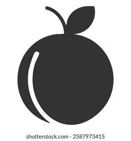 Apricot solid icon. Fruit vector illustration.