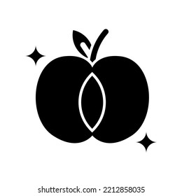 apricot solid icon on isolated background