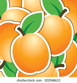 Apricot sticker background/card in vector format.