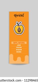 Apricot sticker and eco products. Apricot web element, Isolated Vector.
