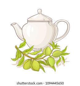 apricot tea with teapot