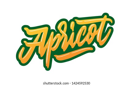 Apricot, text design. Vector calligraphy. Typography poster. Usable as background.
