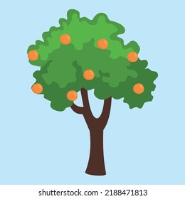 apricot tree on blue background