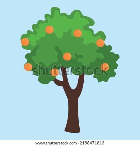 apricot tree on blue background