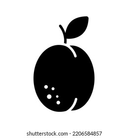 Apricot vector glyph icon. Graph symbol for food and drinks web site, apps design, mobile apps and print media, logo, UI