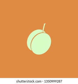 Apricot vector icon. flat design