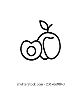 apricot vector icon. fruit icon outline style. perfect use for icon, logo, illustration, website, and more. icon design line style