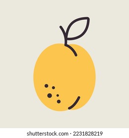 Apricot vector icon. Graph symbol for food and drinks web site, apps design, mobile apps and print media, logo, UI