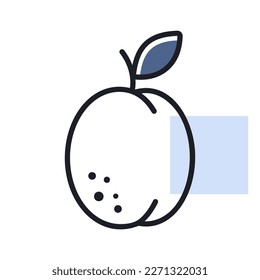 Icono vectorial de Apricot. Símbolo gráfico del sitio web de comida y bebida, diseño de aplicaciones, aplicaciones móviles y medios impresos, logotipo, interfaz de usuario