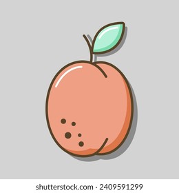 Apricot vector icon. Graph symbol for food and drinks web site, apps design, mobile apps and print media, logo, UI