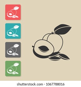 Apricot - vector icon . Symbol for web, infographics, print design and mobile UX/UI kit. Vector illustration, EPS10.
