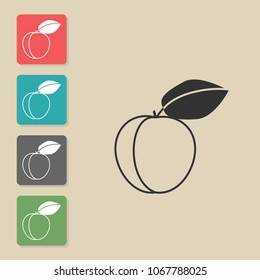 Apricot - vector icon . Symbol for web, infographics, print design and mobile UX/UI kit. Vector illustration, EPS10.