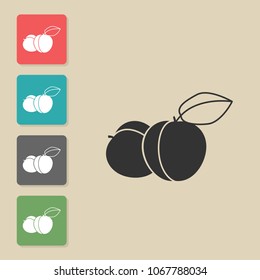 Apricot - vector icon . Symbol for web, infographics, print design and mobile UX/UI kit. Vector illustration, EPS10.