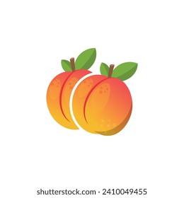 Apricot vector illustration Apricot flat icon
