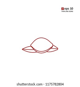 Apricot vector thin line icon on white background. Symbol for web, infographics, print design and mobile UX/UI kit. Vector illustration, EPS10.