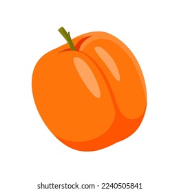 Aprikose mit Vitamin C, Vektorgrafik. Cartoon Zeichnung von angereichertem organischem Antioxidans, Aprikose. Lebensmittel, Ernährung, Ernährungskonzept