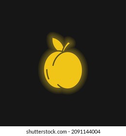 Apricot yellow glowing neon icon