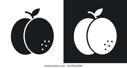 Apricotline vector icon set in solid and outline style.