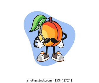 Apricots barber mascot design vector. Cartoon character illustration for business, t shirt, sticker.