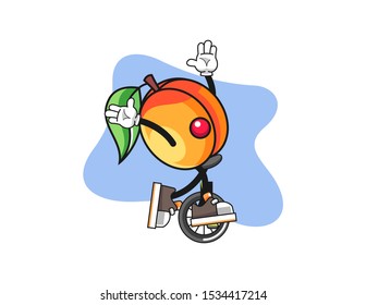 Apricots clown mascot design vector. Cartoon character illustration for business, t shirt, sticker.