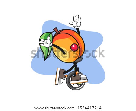 Apricots clown mascot design vector. Cartoon character illustration for business, t shirt, sticker.