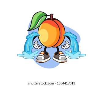 Apricots cry mascot design vector. Cartoon character illustration for business, t shirt, sticker.