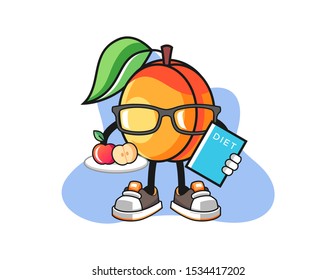 Apricots dietitian mascot design vector. Cartoon character illustration for business, t shirt, sticker.