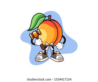 Apricots judge mascot design vector. Cartoon character illustration for business, t shirt, sticker.