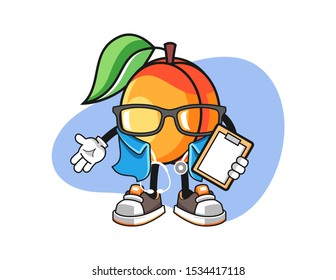 Apricots nurse mascot design vector. Cartoon character illustration for business, t shirt, sticker.