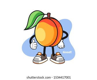 Apricots thumbs up mascot design vector. Cartoon character illustration for business, t shirt, sticker.