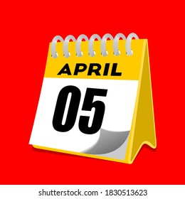 April 05 calendar date vector.