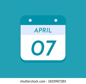 April 07 Single Day Calendar, 07 April