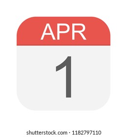 April 1 - Calendar Icon - Vector Illustration
