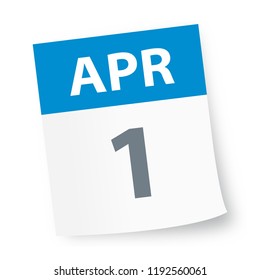 April 1 - Calendar Icon - Vector Illustration