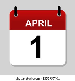 April 1 ,calendar icon vector illustration