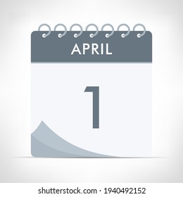 1. April - Kalendersymbol - Vektorgrafik. Graukalender.