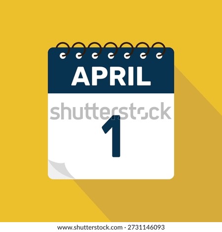 april 1 calendar icon vector illustration with design