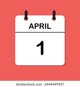 April 1. Daily Calendar icon for design. Simple design for business brochure, flyer, print media, advertisement. Easily editable.