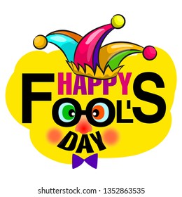 April 1 is fool's Day. The mask is funny, greeting card is suitable for birthday, humorous party.